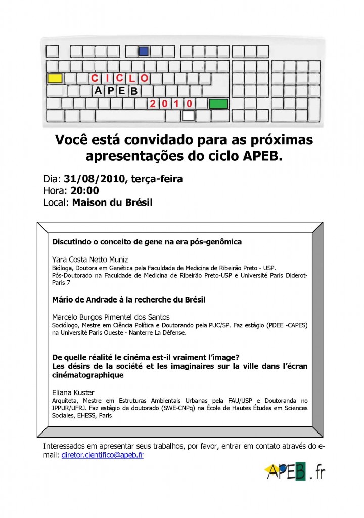 Cartaz Ciclo Apeb 31 aout