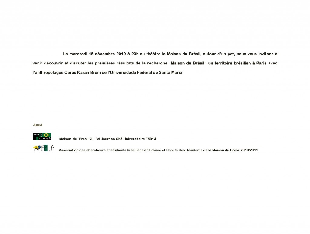 CONVITE palestra Maison du Bresil